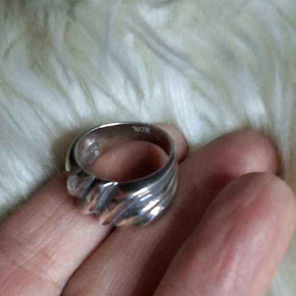 Vintage sterling striped cubital ring 55 - Picture 7 of 8